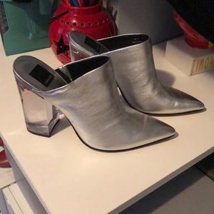 Silver metallic slides